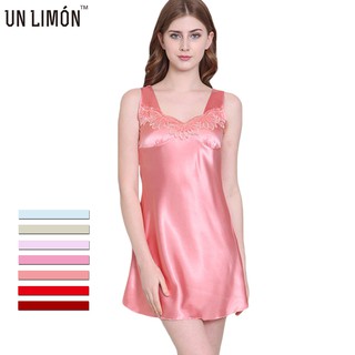 UNLIMON Women Silk Sleeveless SLeepwear Nightdress M to 3XL