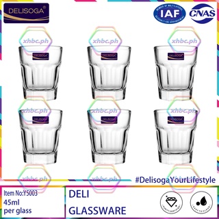 Deli Delisoga❤️45ml Glassware Glass Clear Drinking Set (1pcs.6pcs) Clear Glass Shot Wine glass Y5003