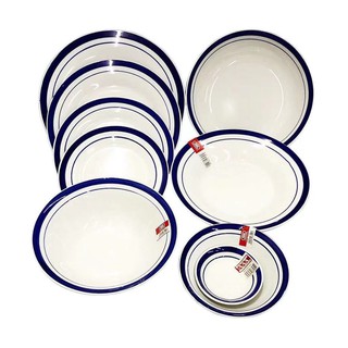 [CH]Tableware Blue plate bowl soup bowl rice bowl Glass ware