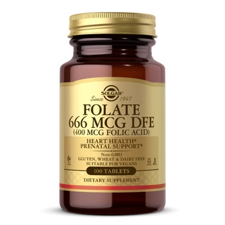 Solgar Folate 666mcg DFE (400mcg Folic Acid) 100 tablets