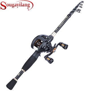 Sougayilang Fishing Rod Reel Set Portable Telescopic Casting Rod and 12+1BB Fishing Reel for Freshwater and Salwater