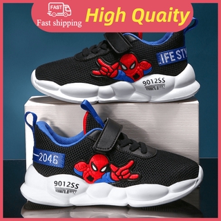 Size 26-37 Children's Sneaker Shoes For Kids Cartoon Spiderman Printing Shoes Children Sport Shoes Lightweight leather Shoes