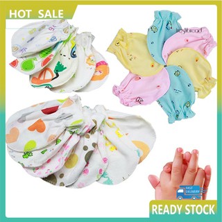 【Ready Stock】4 Pairs Unisex Newborn Baby Cute Animal Heart No Scratch Cotton Gloves Mittens