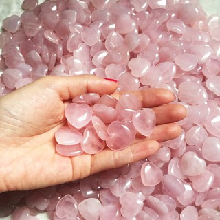 1PC Loose Beads Natural Rose Quartz Heart Pink Crystal Carved Palm Love Healing Gemstone DIY Jewelry Crafts