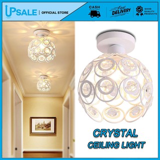 ⭐Crystal LED Metal Cage Pendant Lamp Diamond Crystal Floral Ceiling Lights(Bulb does not included)