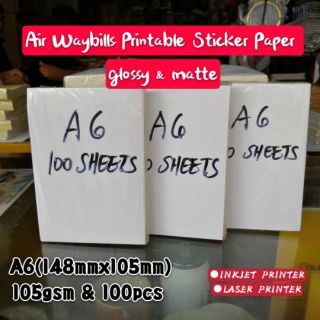 (100pcs)A6 Air Waybills Printable Sticker paper 105gsm For Inkjet Printer & Laser Printer Printing (1)