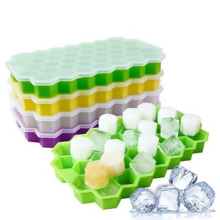 12/21/24/37/48 Cell Silicone Ice Mold Square Shape Ice Tray With Lid Ice Cube Maker