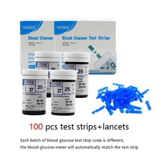 YASEE GLS73 100pcs blood test strips and 100pcs lancets for Yasse GLM-73 glucose strips (4)