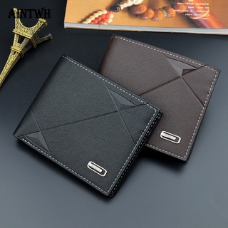 2021New Men's Wallet Short Multiple Card Slots Fashion Casual Wallet Men's Youth Thin Tri-Fold Cross Section Soft Leather Wallet