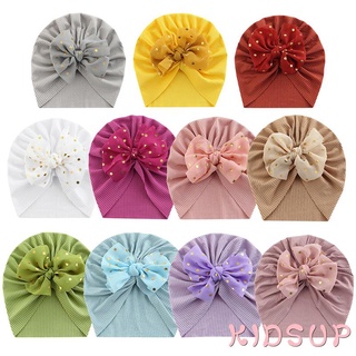KIDSUP-Baby Hat with Bow Decoration, Thread Knitting Beanie Turban Clothing Accessories