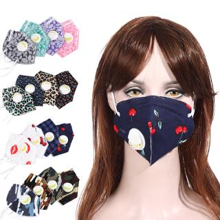 New KN95 Mask with Valve Washable 5 Layers Printed Camouflage Personality Dustproof Adult Face Mask