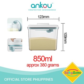 Ankou Airtight 1 Touch Button Container For Milk/Food With Scoop and Holder 850ml (Square)