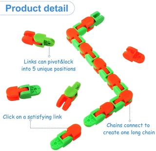 48 Links Wacky Tracks Snap and Click Fidget Toys Finger Sensory Toys Snake Puzzles for Stress Relief (3)