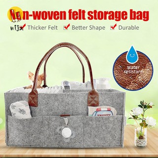 WiJx❤❤❤Summer Korean Foldable Felt Storage Bag Baby Diaper Caddy Organizer Car Travel Bag Nursery Ba (1)