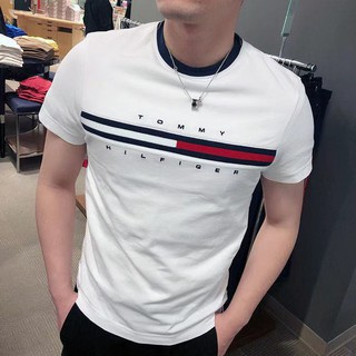 Classic Tommy Hilfiger Tommy Couples Letter Print Original Short Sleeve Short T T-Shirt Casual Short