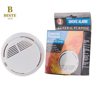 Home Security Smoke Detector Fire Alarm Sensor Included Battery