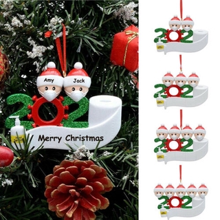 2021 Family Christmas Ornaments DIY Handwritten Name Wishes Snowman Christmas Tree Pendant Decoration Ornament Factory Wholesale