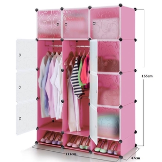 Phoebe's DIY 12 Cubes Wardrobe Cabinet W/Shoe Organizer Rack
