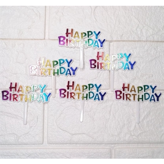 【₱9 Only! 】Happy Birthday Rainbow Plastic Cake Topper Letters Cupcake Dessert Decor