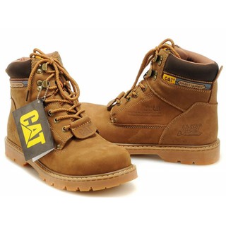 Ready Stock Caterpillar Safety boots Soft Toe men outdoor work boots boots Genuine Leather Size(35-45)