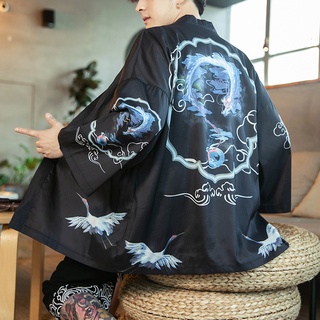 Kimono Cardigan Men Japanese Obi Male Yukata Men'S Haori Japanese Samurai Kimono Shirt Men (4)
