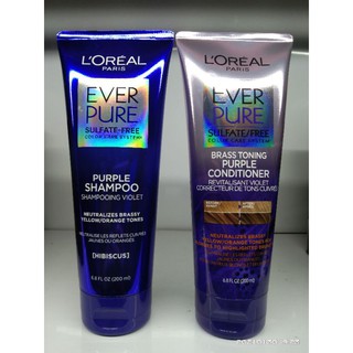 L'oreal EVER PURE purple shampoo and conditioner 200ml