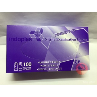 Indoplas Powder-Free NITRILE Examination Gloves 100's (Large)
