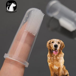 【Ready Stock】▩□L ~2Pcs Pet Finger Toothbrush Silicone Teeth Care Dog Cat Cleaning Brush