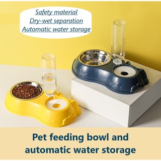 LYX 2 In 1 Pet Bowl Pet Water&Food Bowl Automatic Pet Dog Cat Feeder Water Dispenser