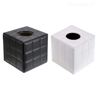 HO Pu Leather Tissue Box Holder, Square Napkin Holder Pumping Paper Case Dispenser,