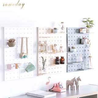 DIY Nordic Minimalist Wall-Mounted Pegboard Shelf Storage Organizer Home Decor Display