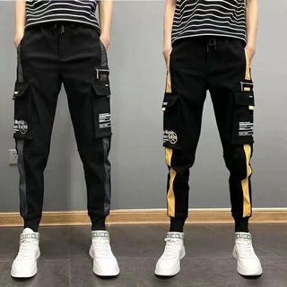 Letter Print Cargo pants Korean style Fashion All-match casual Multiple pockets pants