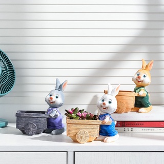 Resin Flowerpot Cartoon Creative Personality Cute Succulent Desktop Small Rabbit Home