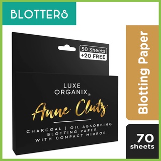 LUXE ORGANIXLuxe Organix Anne Clutz Charcoal Oil Absorbing Blotting Paper with Compact Mirror 50+20
