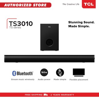 TCL 2.1 Inch Bluetooth Soundbar With Wireless Subwoofer with Remote