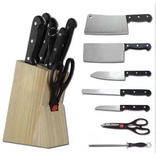 Knives high qulaity Kitchen shears 7 pieces kitchen knives stainless steel cutters with wooden seats