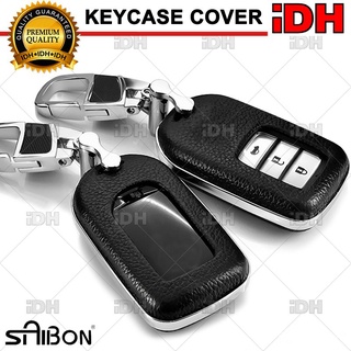 IDH SAIBON Car Key Remote Cover Honda City / Civic / CRV Leather Keyless case FOB Key cover Shell (H