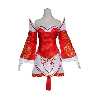Hot LOL Ahri Cosplay Costumes The Nine-Tailed Fox Red Dress Women Adults Hallween Carnival Anime c (2)