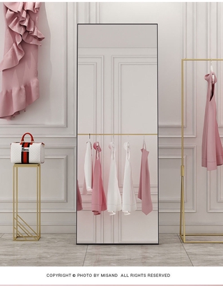 Whole body mirror dressing mirror floor mirror European simple Ikea dormitory paste wall mirror wall hanging large fitting mirror / Simple Full-Length Mirror Subnet Red Floor Mirror Girly Bedroom Home Dressing Mirror Clothing Store Student Dormitory