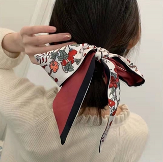 French silk scarf hair tie scarf ribbon hair ring