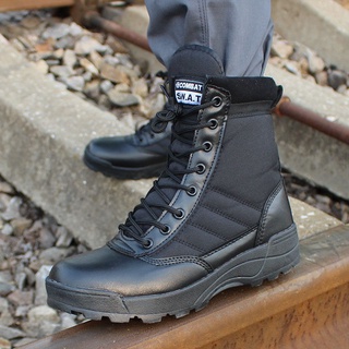 【Jualan spot】 SWAT Tactical Boots Man Women Boots No Slip Outdoor Combat Boots Size 36-46
