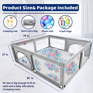 【STOCK】Chanvi Toddler Indoor Kids Activity Center Safety Fence Baby Playpen Play Area Breathable (4)