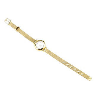 (TimeKey) Fashion Womens Golden Small Round Dial Bracelet Lady Quartz Analog Wrist Watch (4)