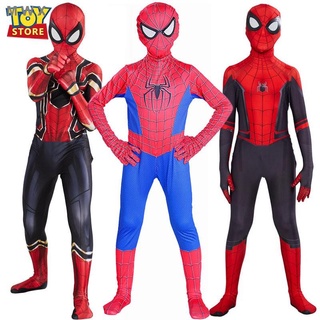 Cosplay Halloween Spiderman Far From Home Costume Zentai Suit Bodysuit Jumpsuit Halloween Costume for Kids