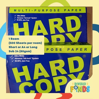 【Ready Stock】♗๑❈Hard Copy Hardcopy Bond Paper/ Copy Paper Sub 24/ 80GSM thick Short/Letter and A4