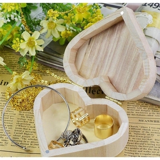 Beautiful Wooden New Heart-shaped Jewelry Photography Props Type Craft Gift Jewelry Storage Box Retro Princess Wood Box