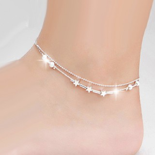 Korean Fashion Anklet Double Round Beads Star Anklet