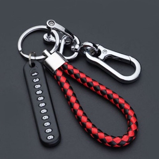 Car Anti-lost License Plate Mobile Phone Digital Braided Rope High Quality Metal Keychain Pendant