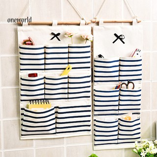 OW☀6/8 Pockets Cotton Linen Fabric Wall Door Hanging Bag Organizer Storage Pouch