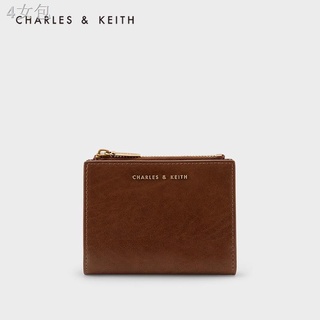 ☎CHARLES&KEITH simple solid color CK6-10680907 multi-card slot mini short zipper wallet lady